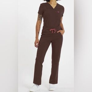 Dolan Mocha Rose Scrub Set (Top+Pant)